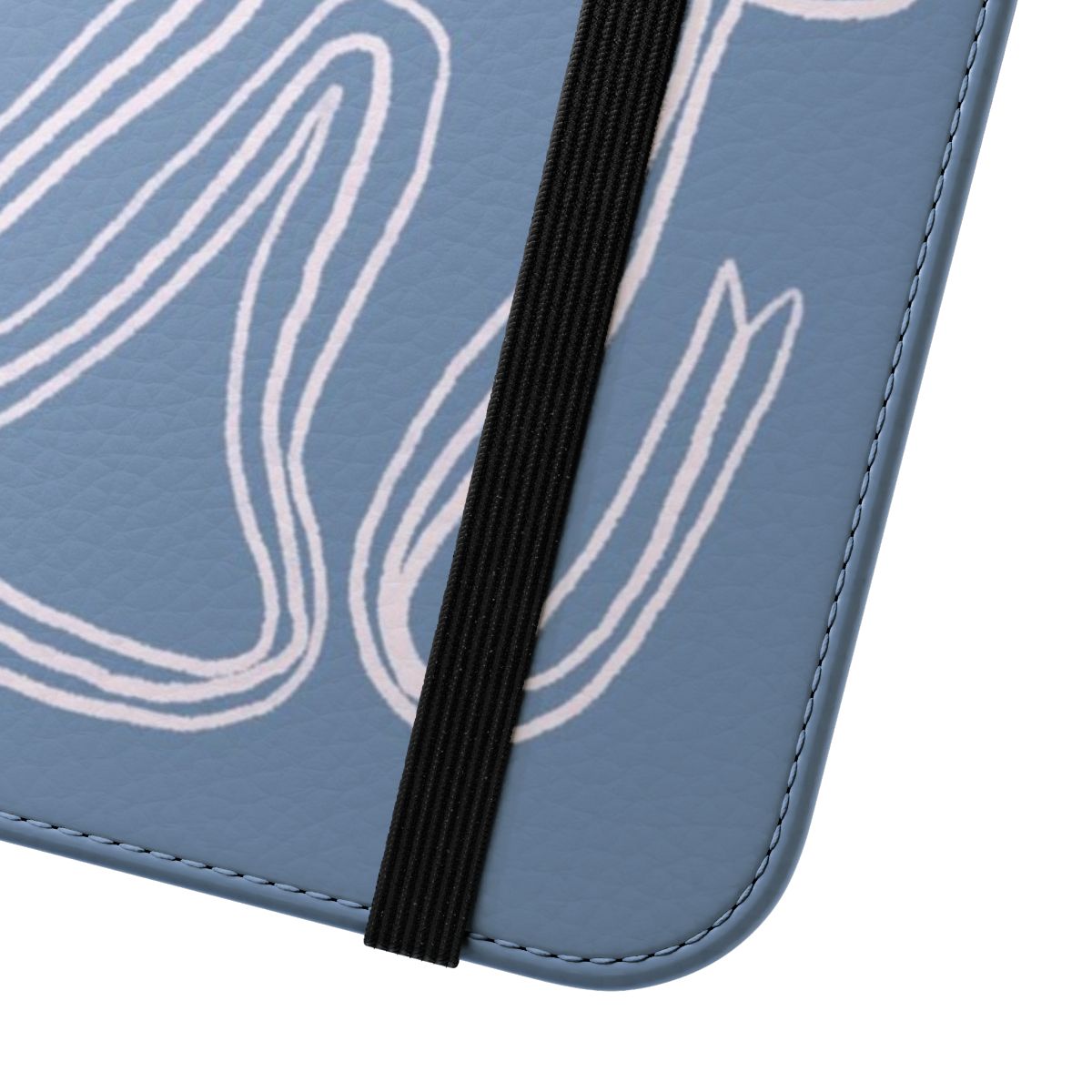 Coquette bow flip cover phone case in pink and blue colors - Close Up