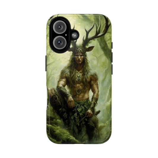 Magnetic tough phone case featuring the Celtic horned god Cernunnos