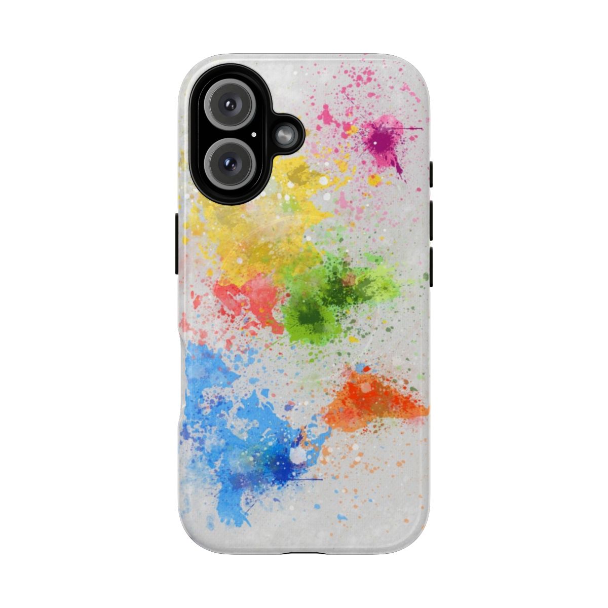 Vibrant world map painting on a tough, magnetic phone case