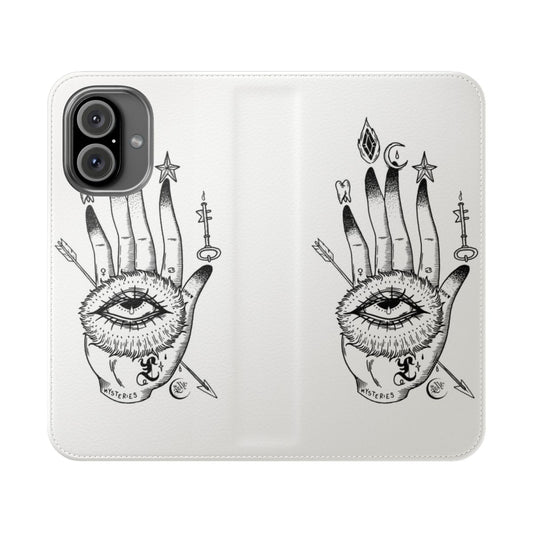 Handdrawn mystical and alchemic phone case cover with symbolic ink illustrations