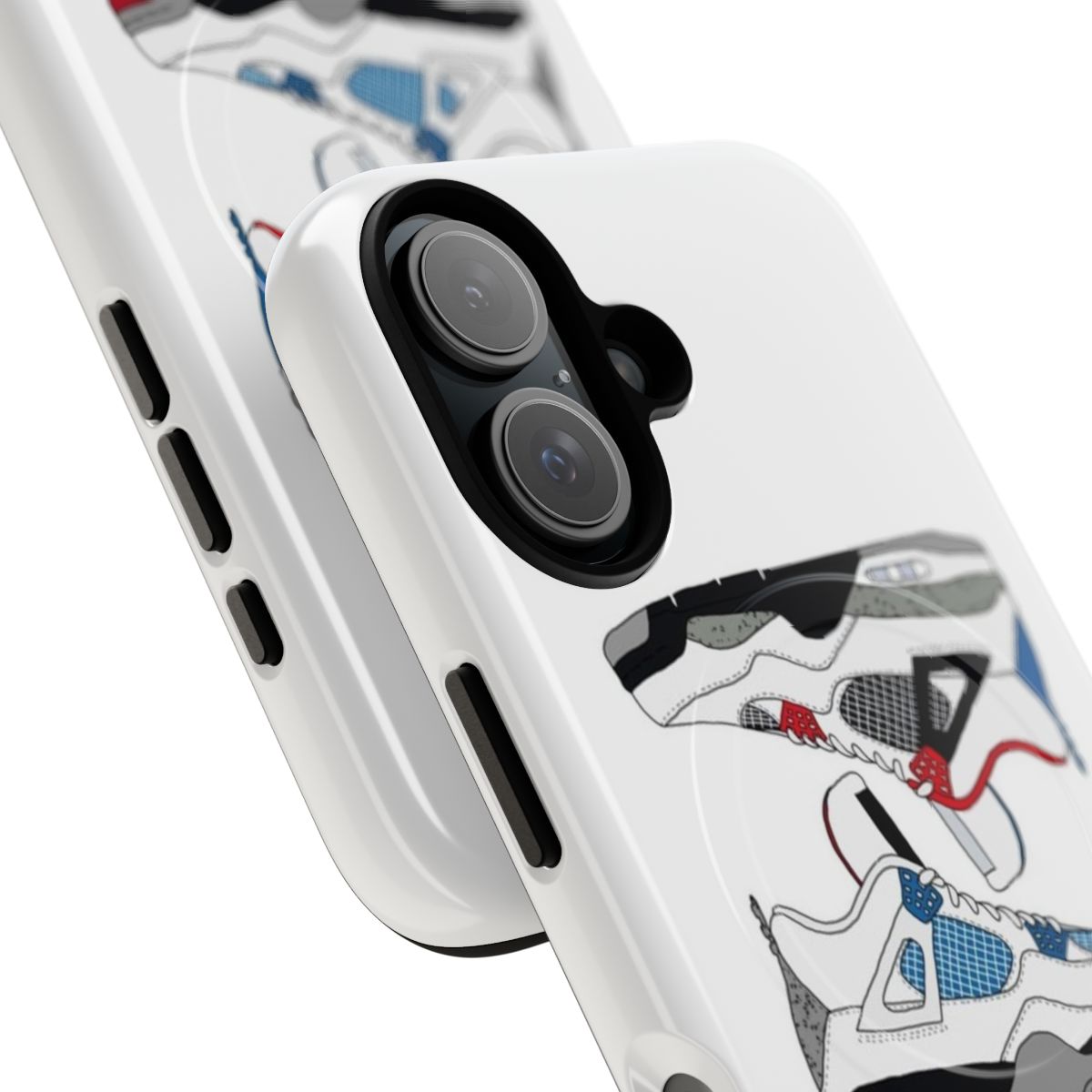 Magnetic tough phone case featuring the Air Jordan 4 "What The" sneaker design - Detail