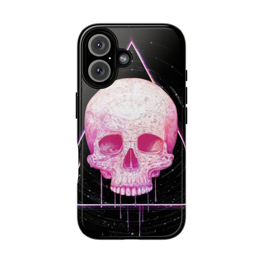 Skull in triangle graphic design on black phone case