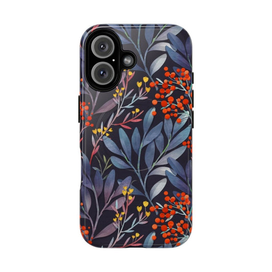 Midnight floral phone case with magnetic tough protection