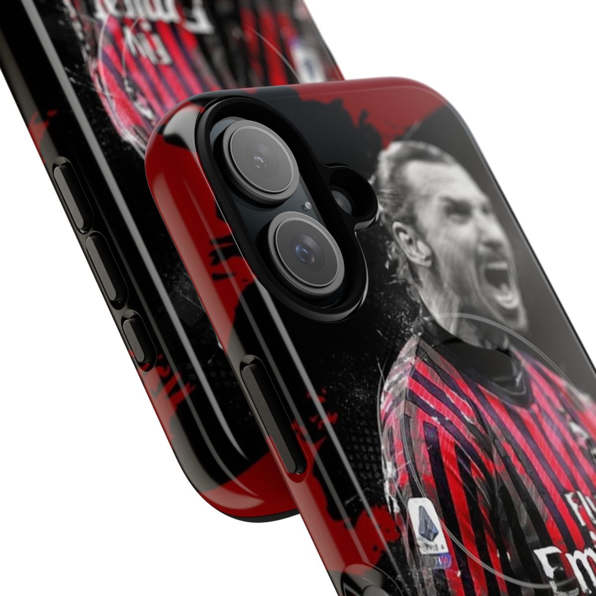 Sleek and durable phone case featuring Zlatan Ibrahimovic, the iconic AC Milan footballer - Detail