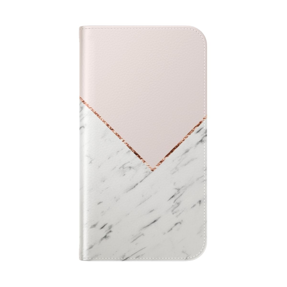 Blush pink and rose gold geometric marble pattern phone case - Folded Back