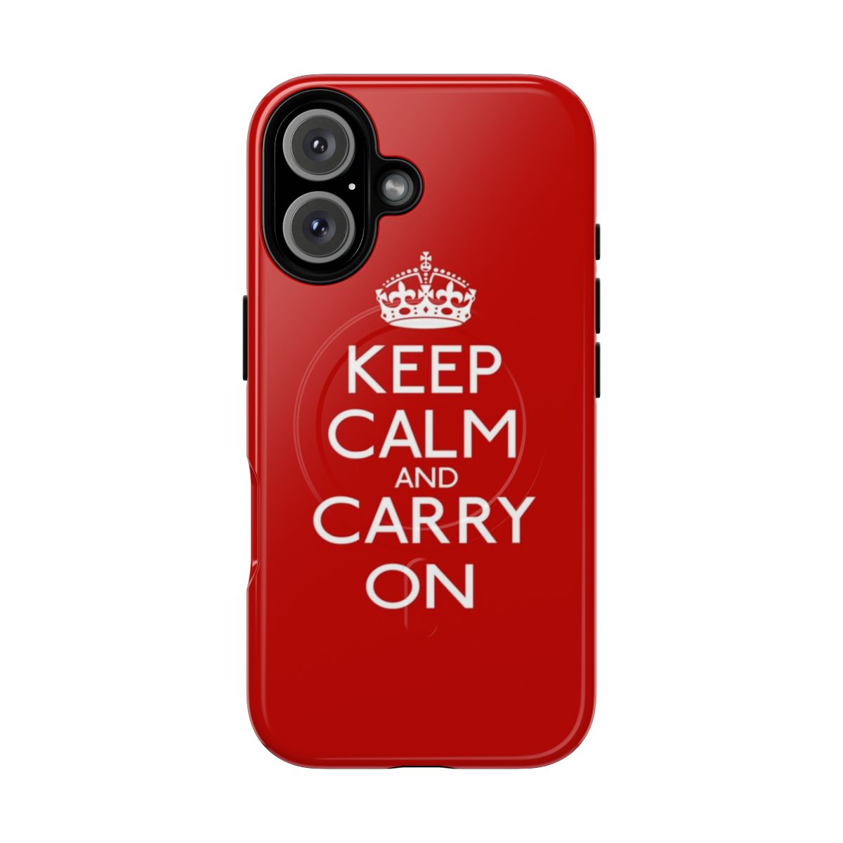 Vintage World War 2 inspired magnetic tough phone case with "Keep Calm and Carry On" slogan