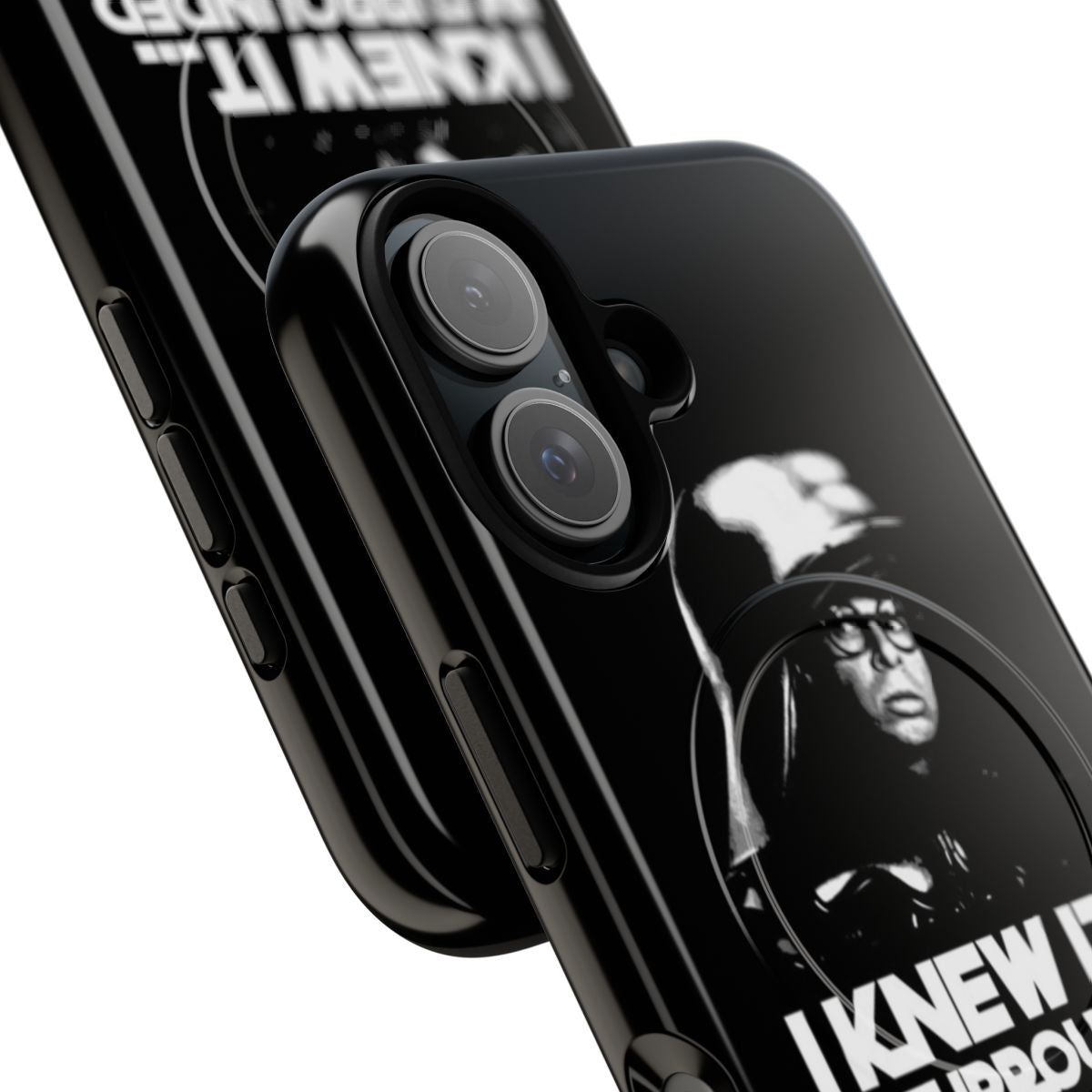 Spaceballs-inspired magnetic tough phone case featuring Dark Helmet's iconic helmet - Detail