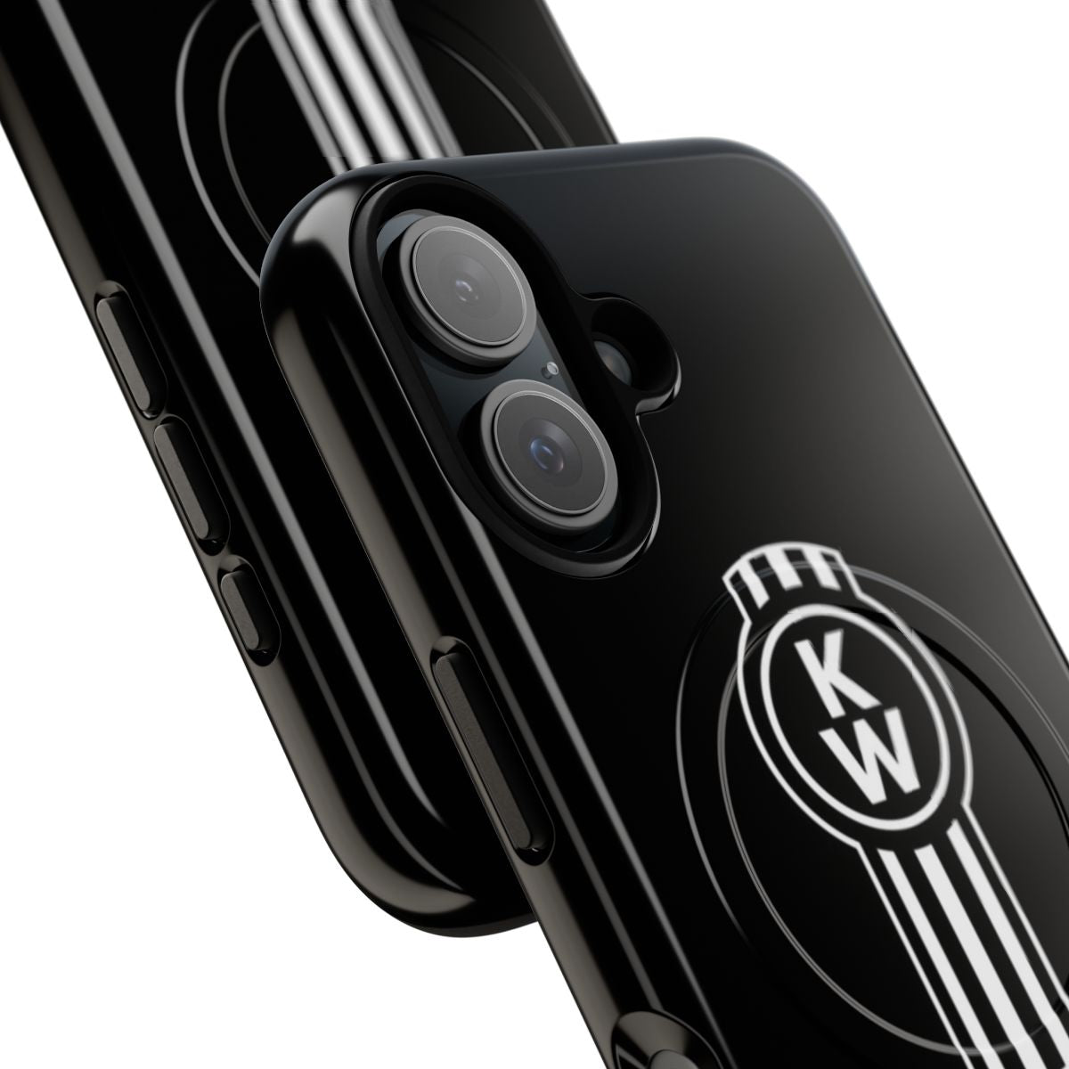 Tough magnetic phone case with a Kenworth truck inspired design - Detail