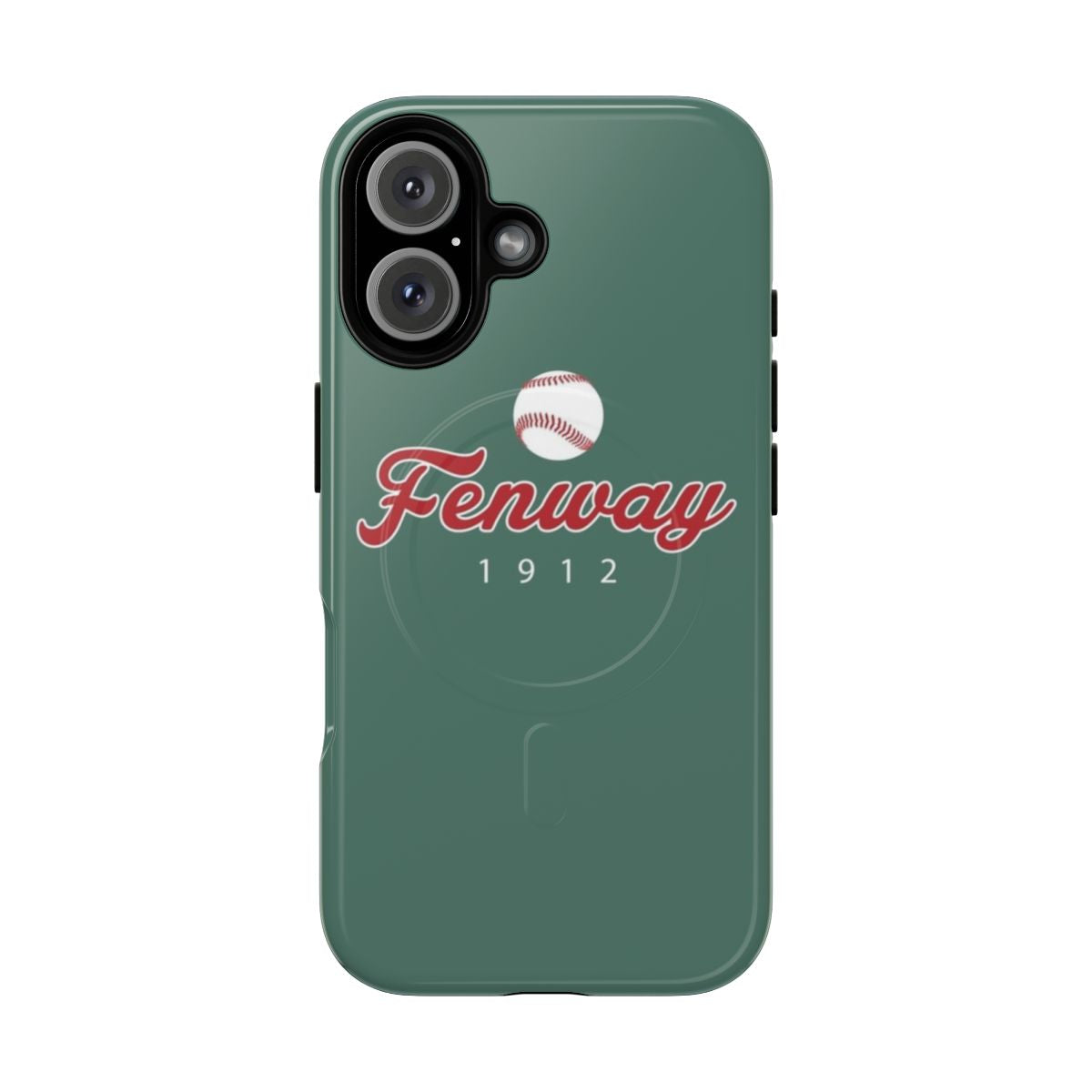 Minimalist Fenway Park inspired phone case with artistic baseball design