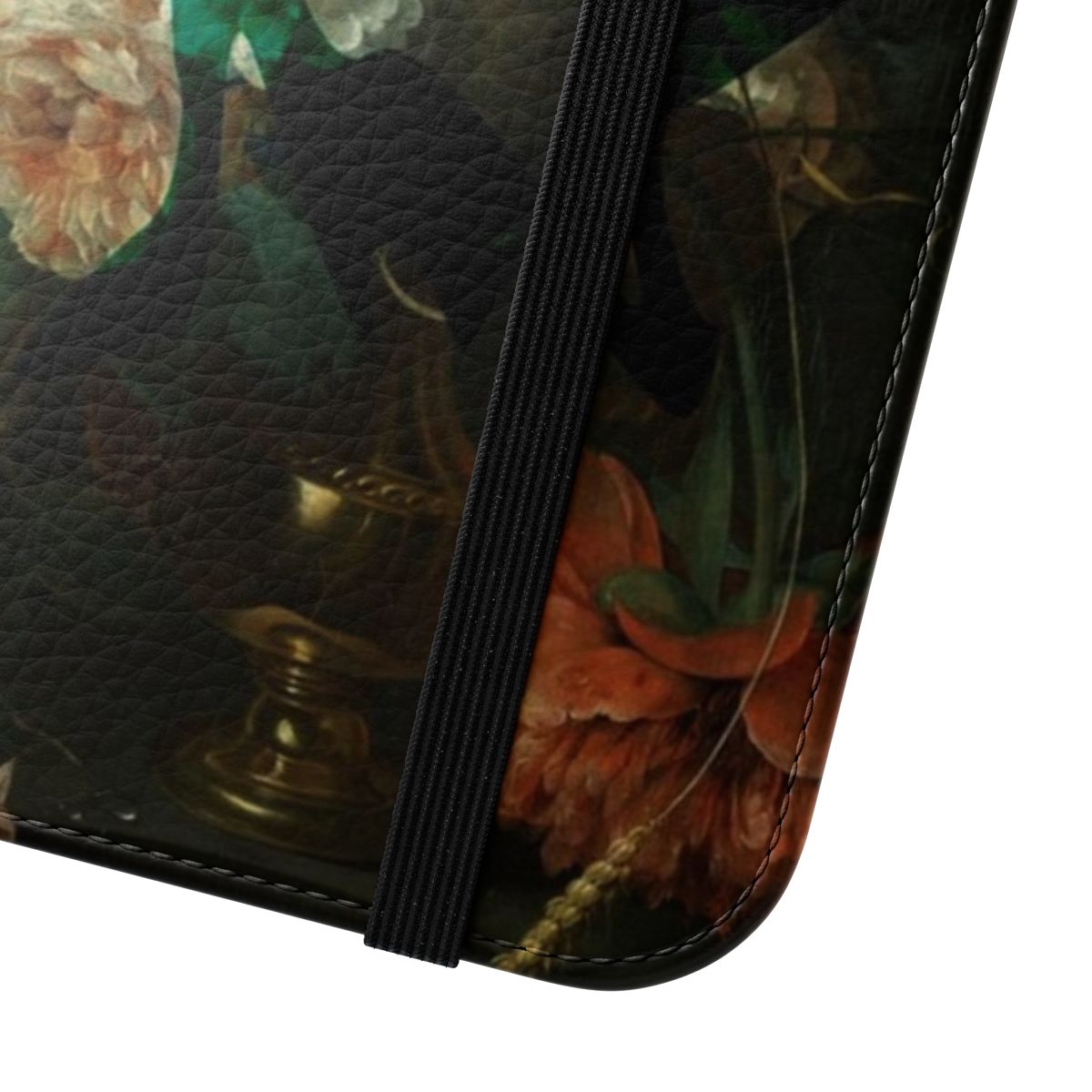 A vibrant and stylish pride phone case featuring a floral design. - Close Up