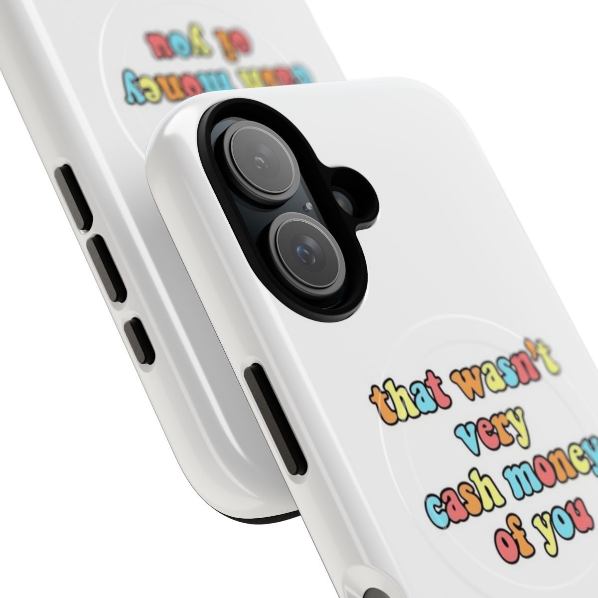 Retro colorful phone case with funny meme quote - Detail