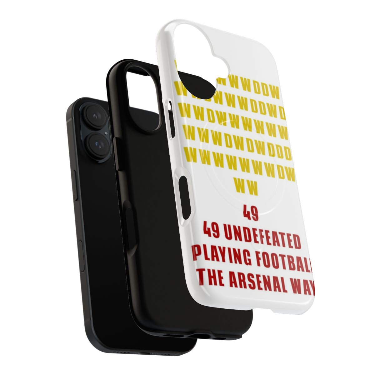 Arsenal-inspired magnetic tough phone case with the number 49 and "Undefeated" text - Layers