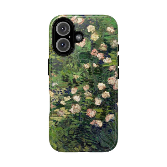 Phone case featuring a vintage-inspired floral design inspired by the paintings of Vincent van Gogh.