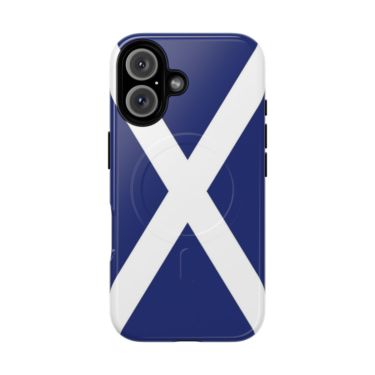 Vibrant Scotland flag phone case with magnetic closure and tough protection.