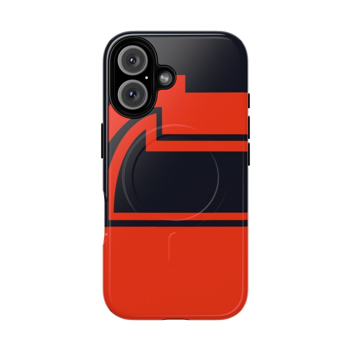 Phone case featuring a graphic inspired by the legendary Formula 1 driver Gilles Villeneuve