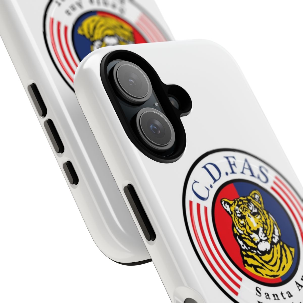 Magnetic tough phone case featuring the Santa Ana Futbol Club logo and colors - Detail