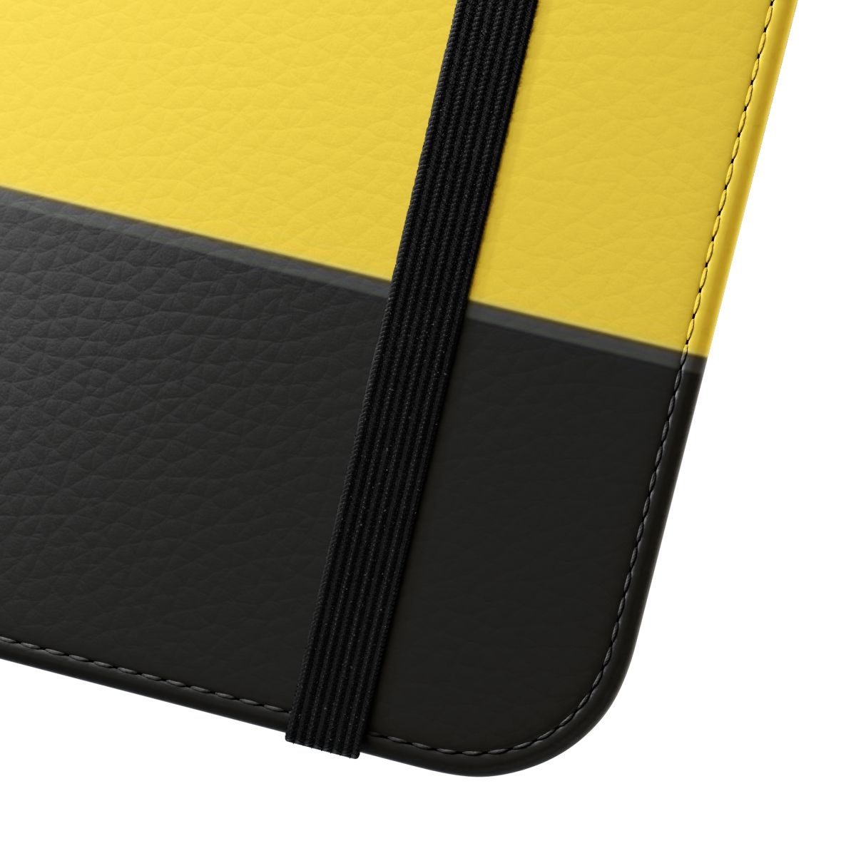 Yellow flip phone case with sci-fi design - Close Up