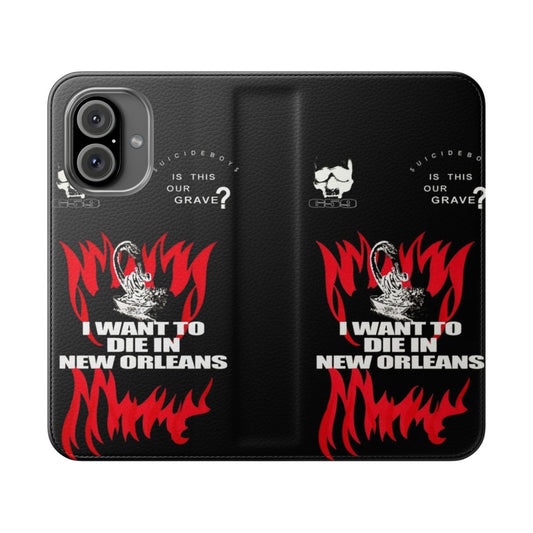 I Wanna Die In New Orleans album cover-inspired flip cover phone case