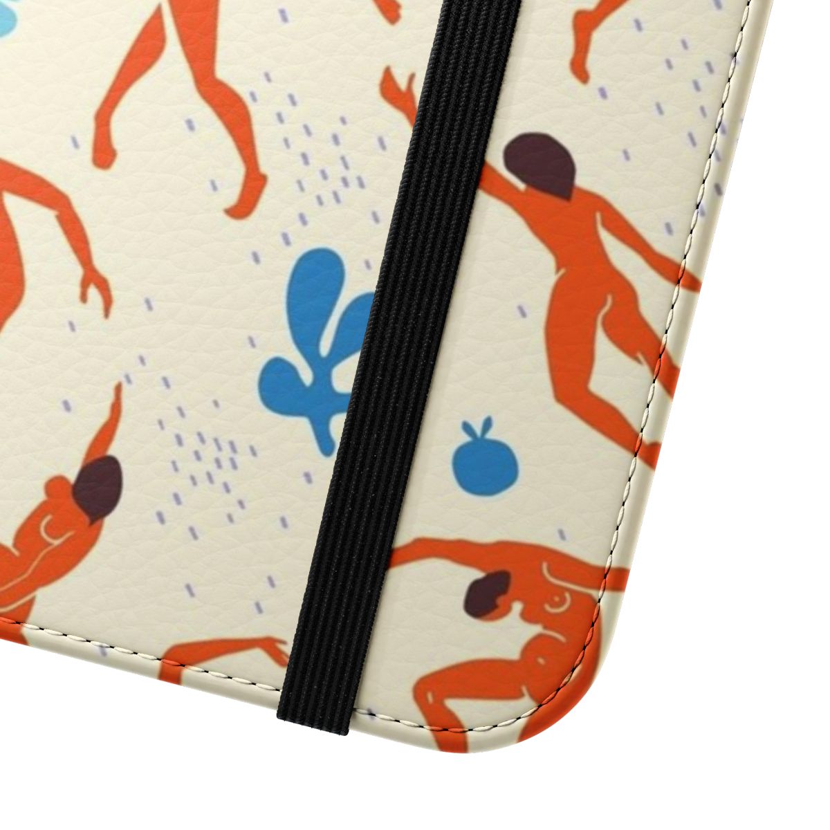 Colorful phone case featuring abstract dancers inspired by the paintings of Henri Matisse - Close Up