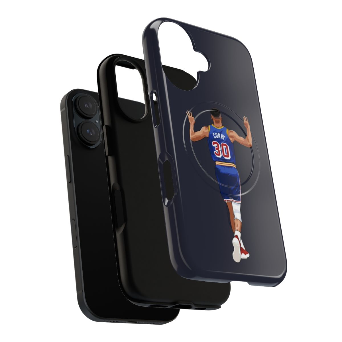 Warriors basketball magnetic phone case with Steph Curry vector graphic - Layers