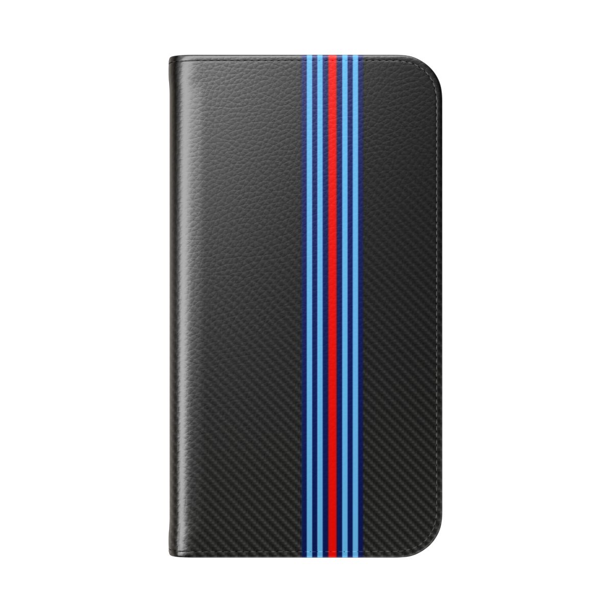 Carbon fiber and racing stripes phone case for car enthusiasts - Folded Back