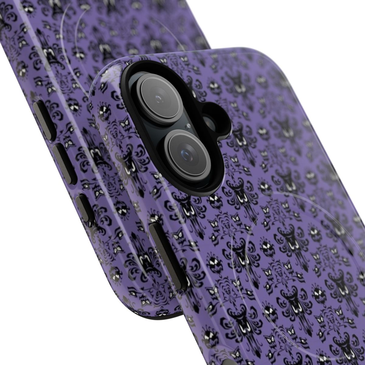 Haunted Mansion wallpaper-inspired phone case with a gothic, spooky pattern - Detail