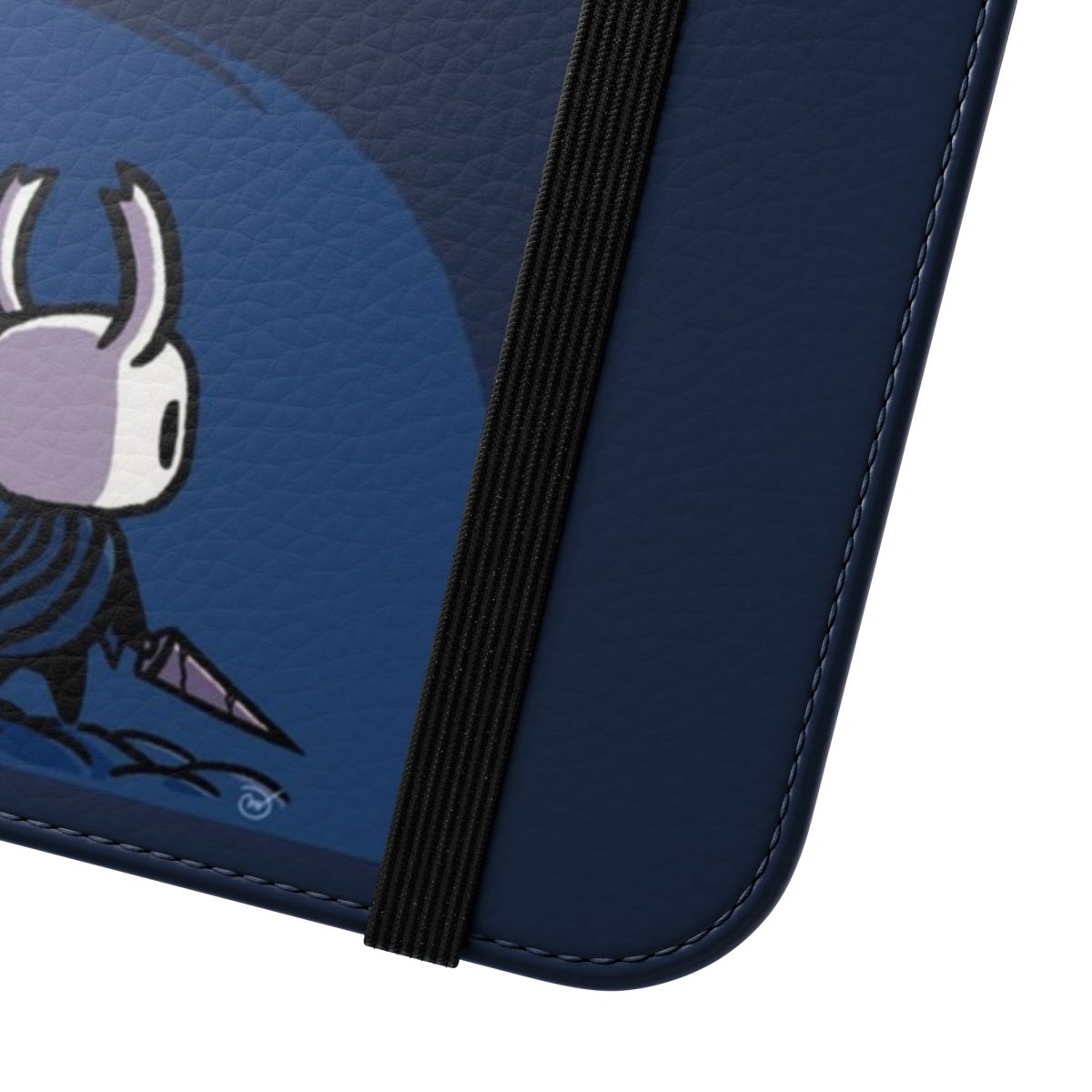 Hollow Knight inspired dark fantasy phone case featuring the Ghost of Hallownest character - Close Up