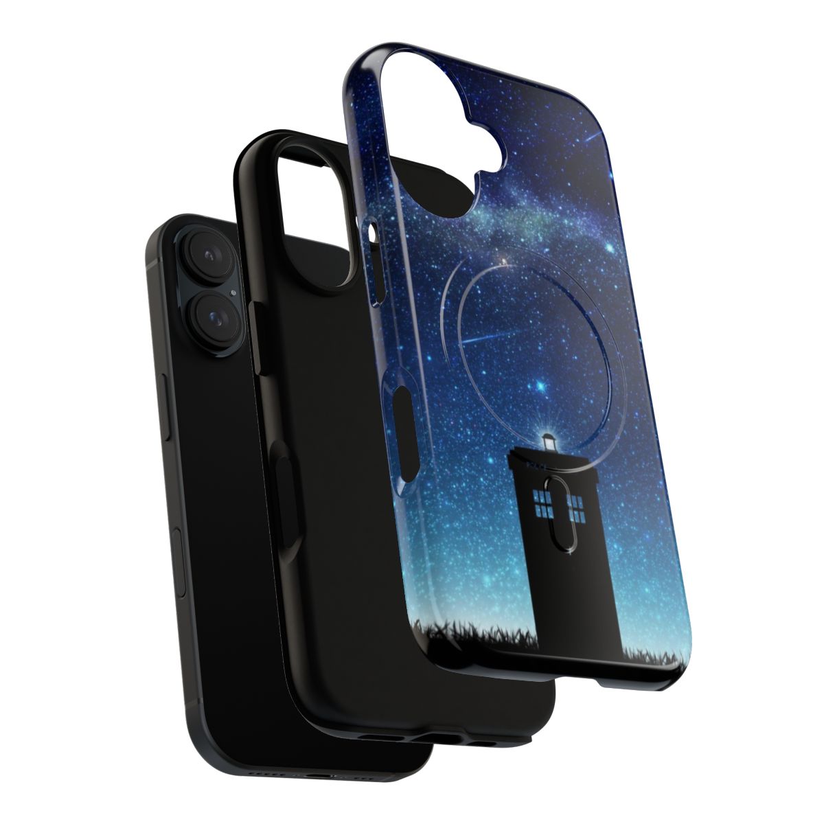 Starry Night-inspired phone case with sci-fi Doctor Who elements - Layers