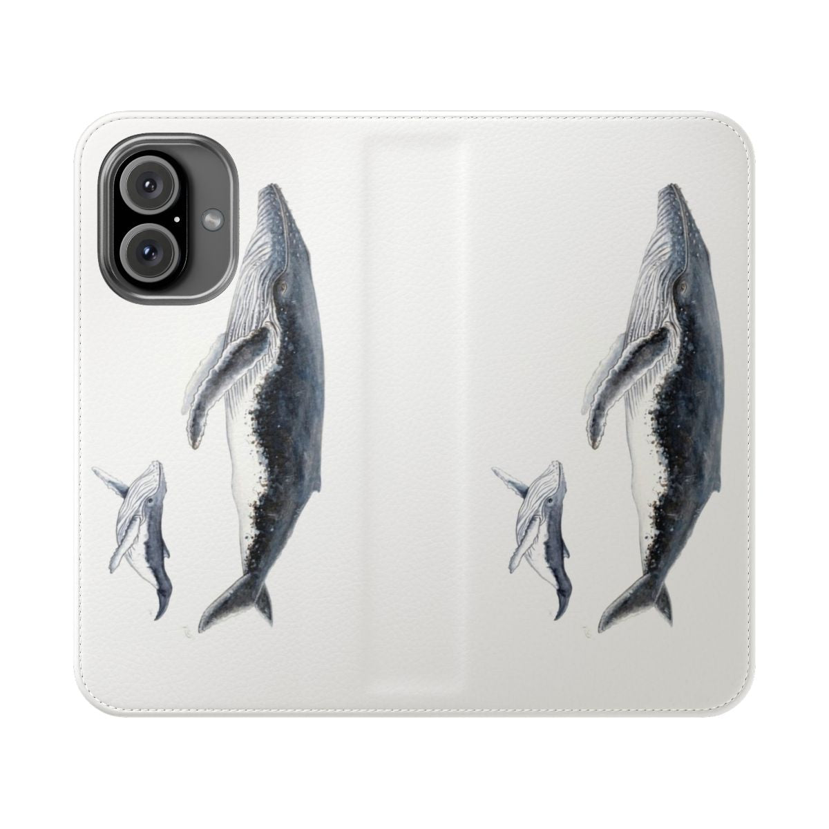 Humpback whale mother and baby whale Megaptera novaeangliae phone case design