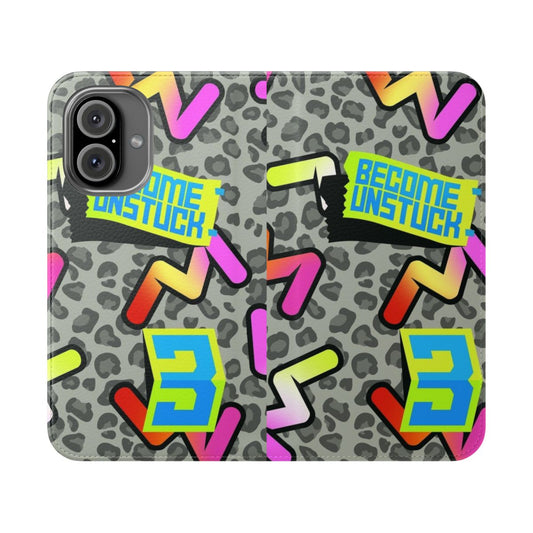 Motorsport-inspired flip cover phone case featuring Daniel Ricciardo's "Honey Badger" and "Avocado" designs.