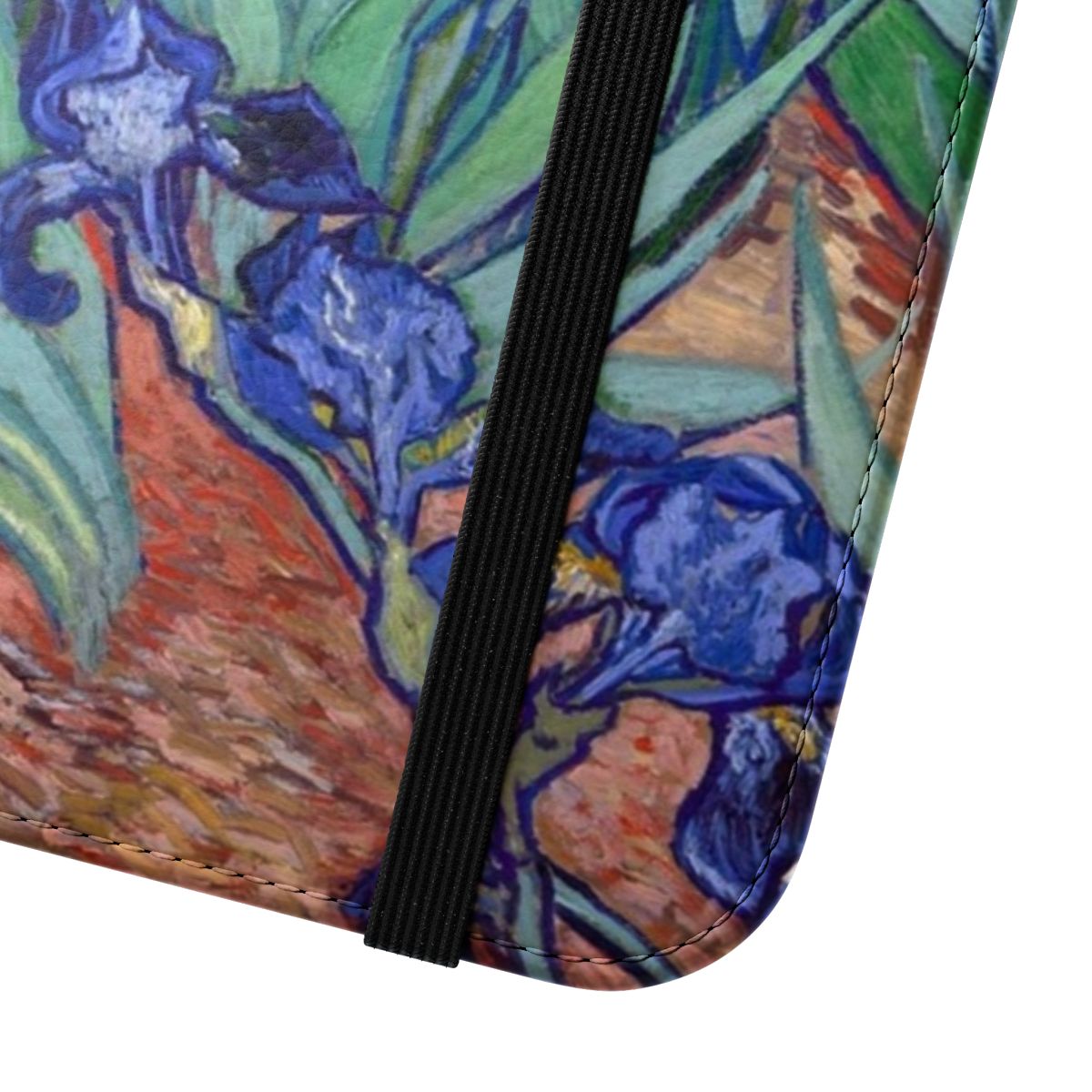 Vibrant and artistic phone case with Van Gogh's iconic Irises painting - Close Up