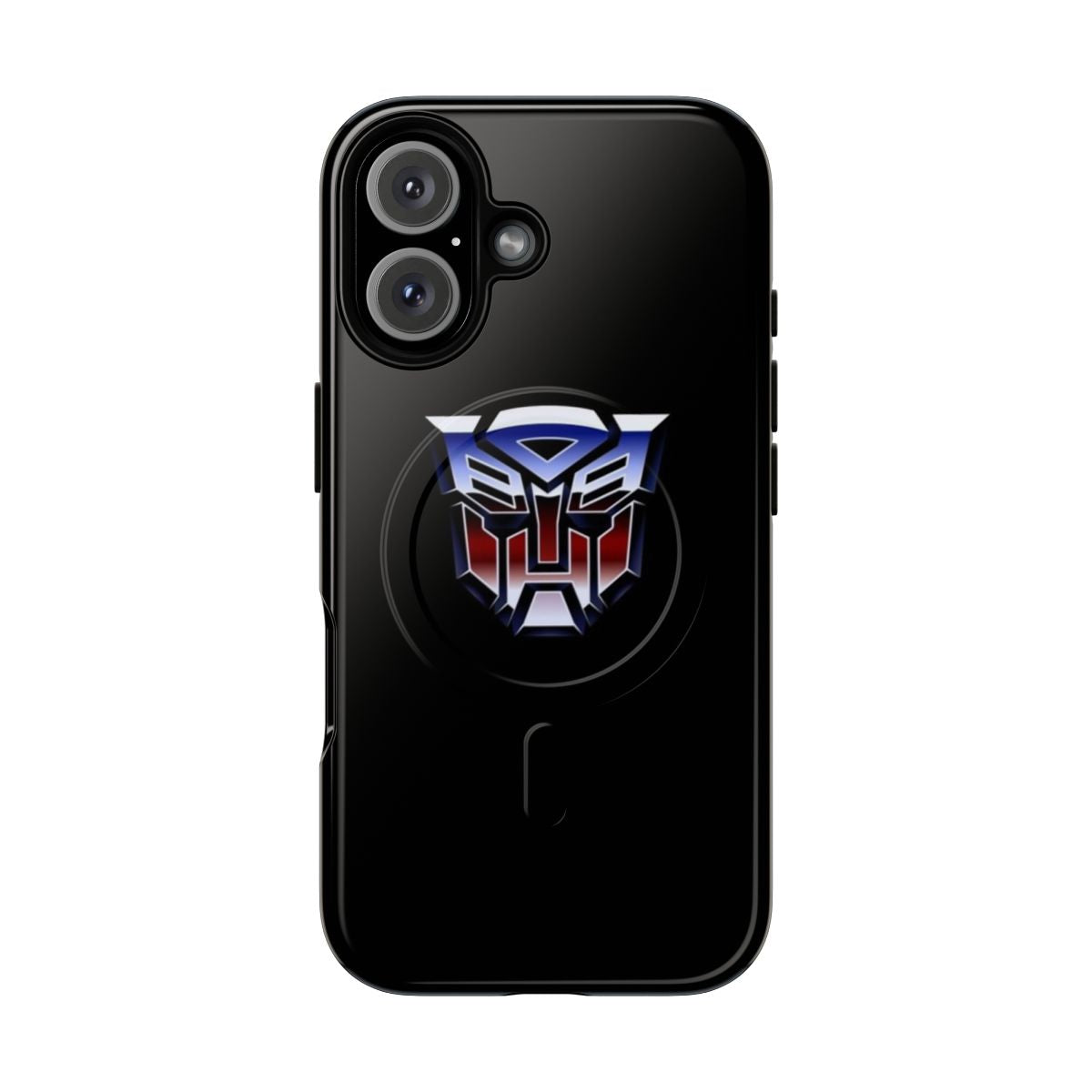 Transformers-inspired tough magnetic phone case featuring autobot logo