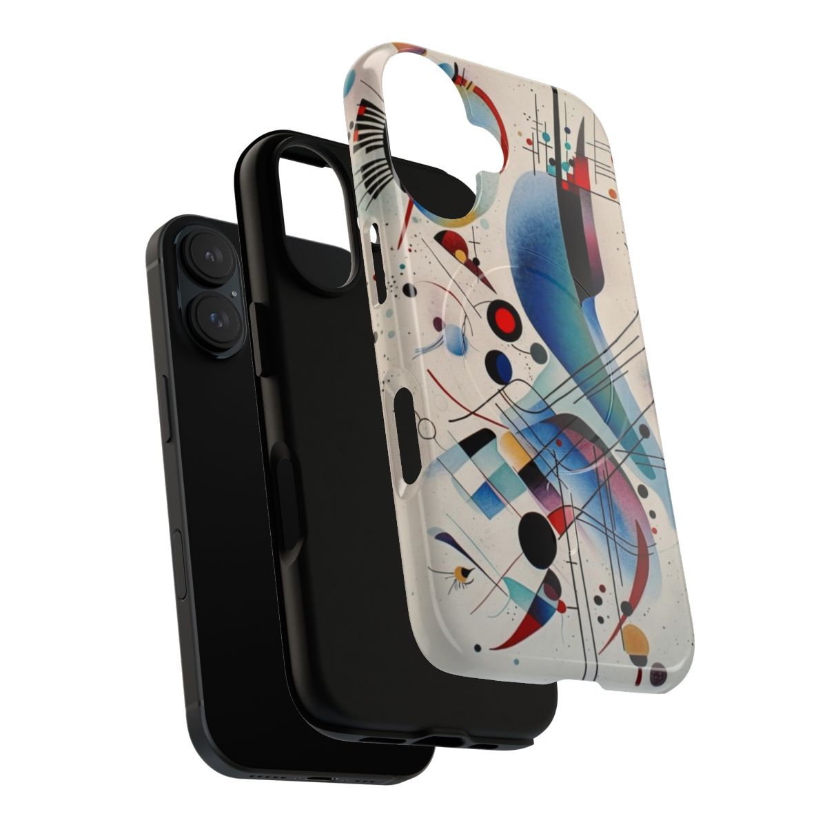 Colorful Kandinsky-inspired abstract art design on a phone case - Layers