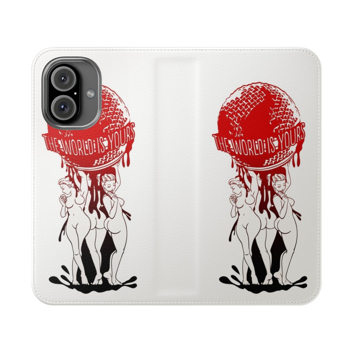 Scarface-inspired "To the World Is Yours" phone case with a stylized graphic design.