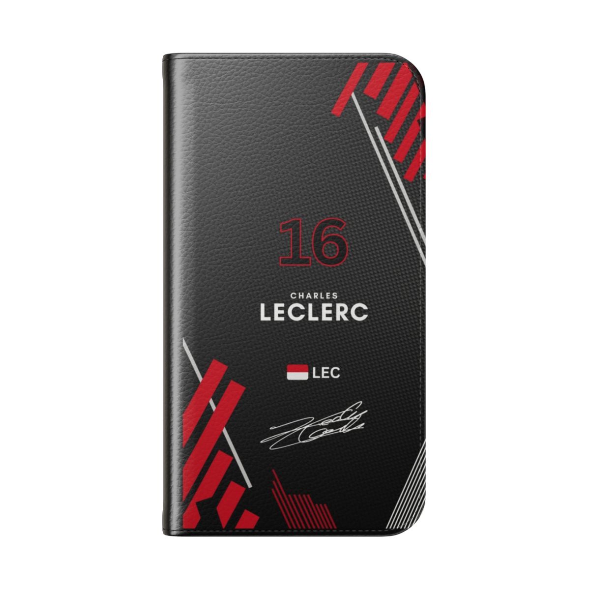 Formula 1 inspired phone case with Charles Leclerc design - Folded Back