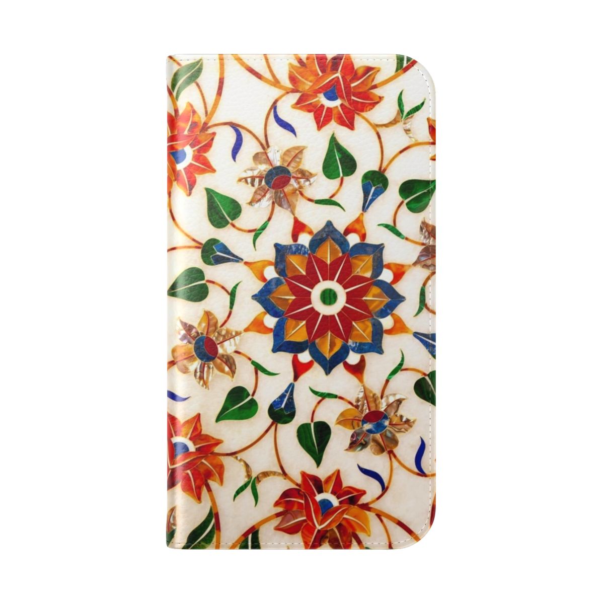 Taj Mahal inspired floral design phone case cover - Folded Back