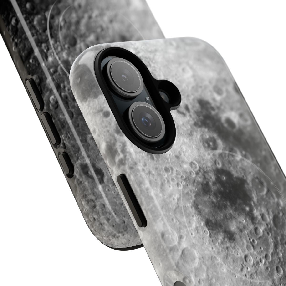 Sleek and protective phone case with a lunar and space-themed design - Detail