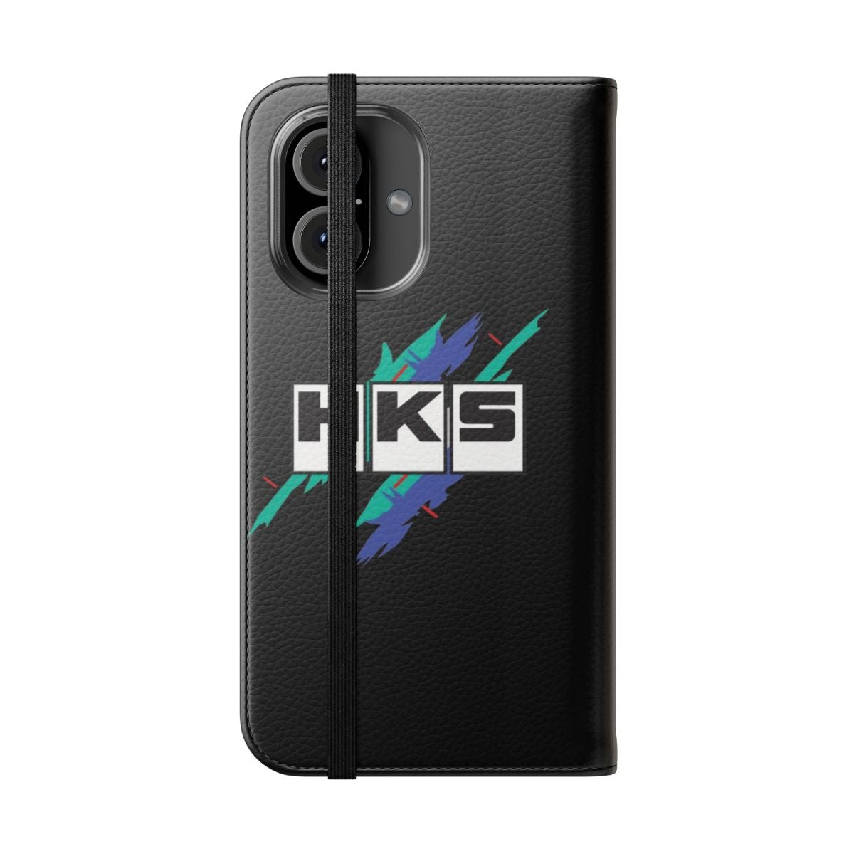 Vintage-style flip cover phone case with JDM, drift, and tuning car graphics - Folded Front