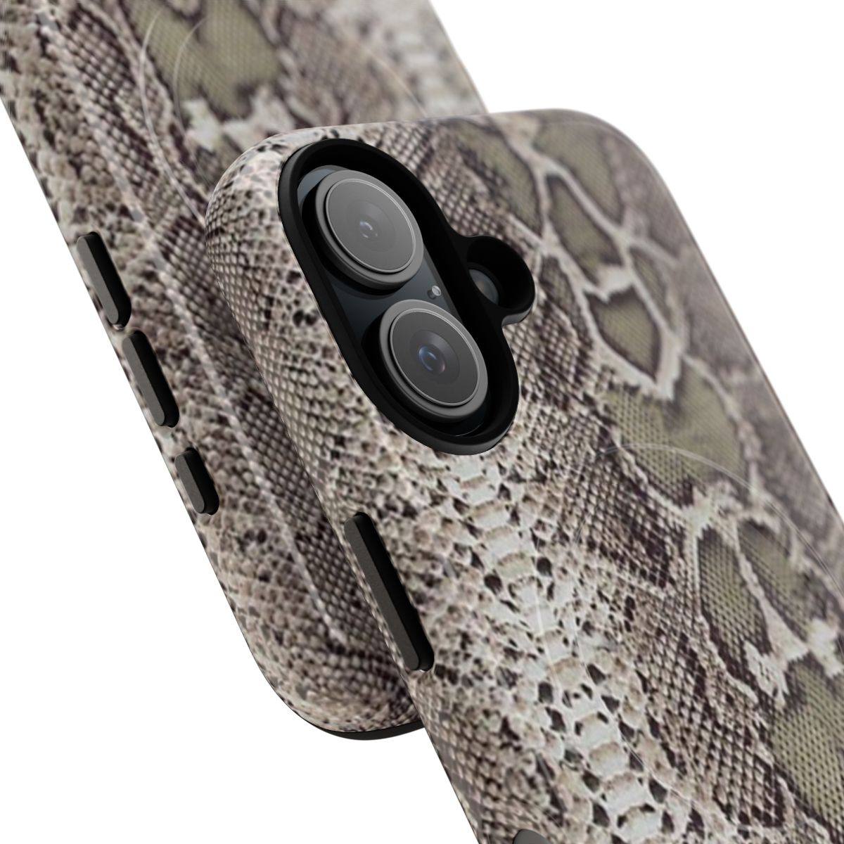 Snakeskin pattern phone case with magnetic closure - Detail