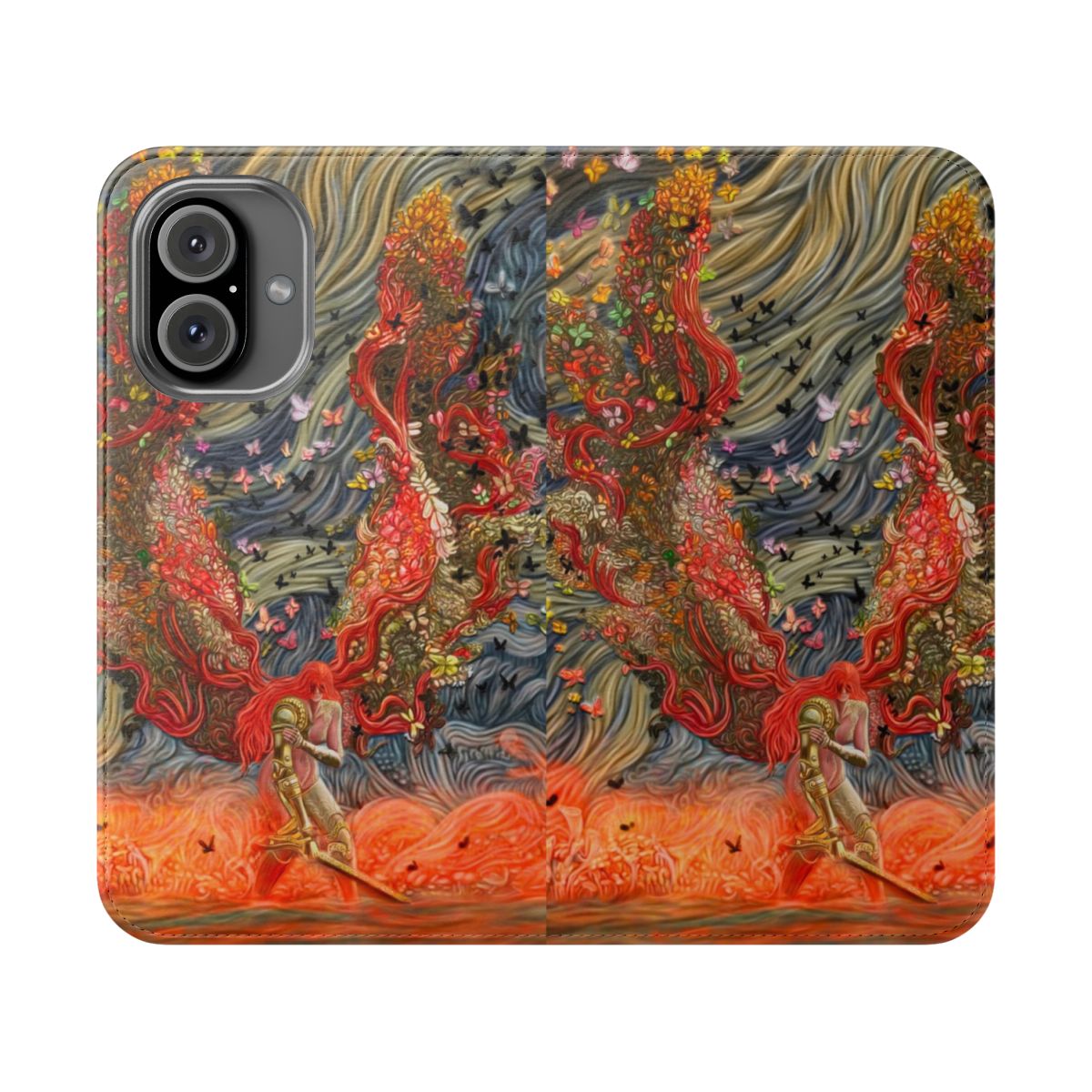 Artistic phone case featuring the Goddess of Rot, Malenia, from the video game Elden Ring.