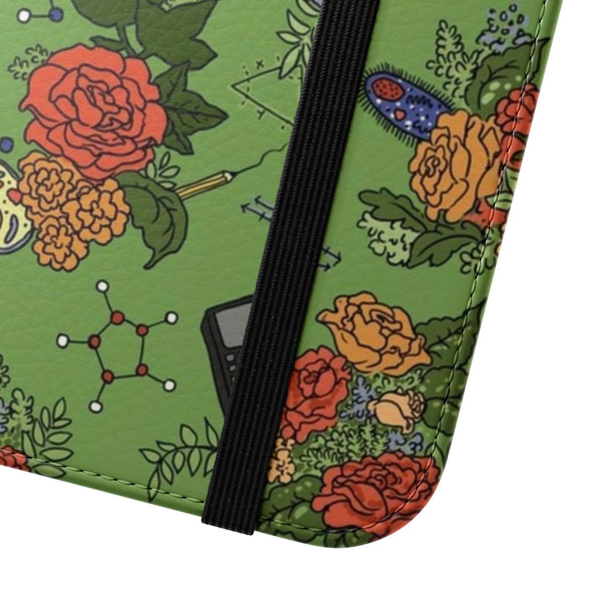 Stem-inspired floral pattern phone case for smartphones - Close Up