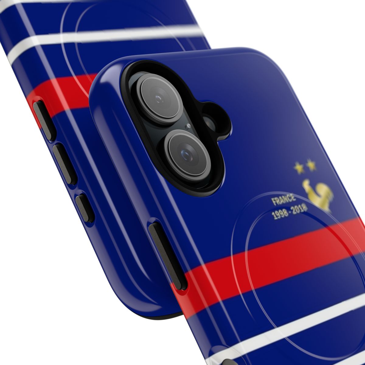 Protective phone case featuring France national team logo and 2 star champions design - Detail