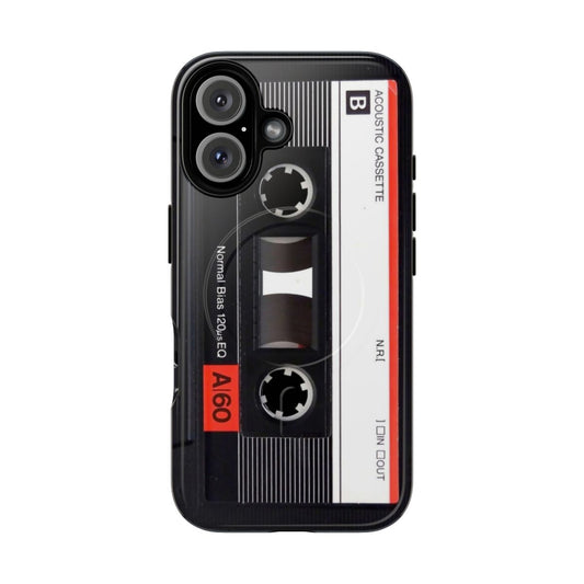 Retro cassette-inspired magnetic tough phone case for Android A60