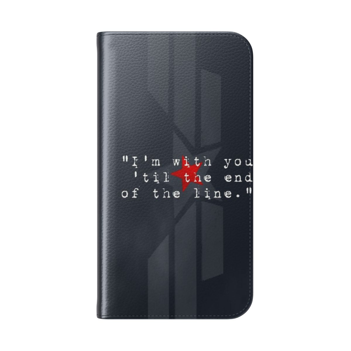 Flip cover phone case with Captain America and Winter Soldier design - Folded Back