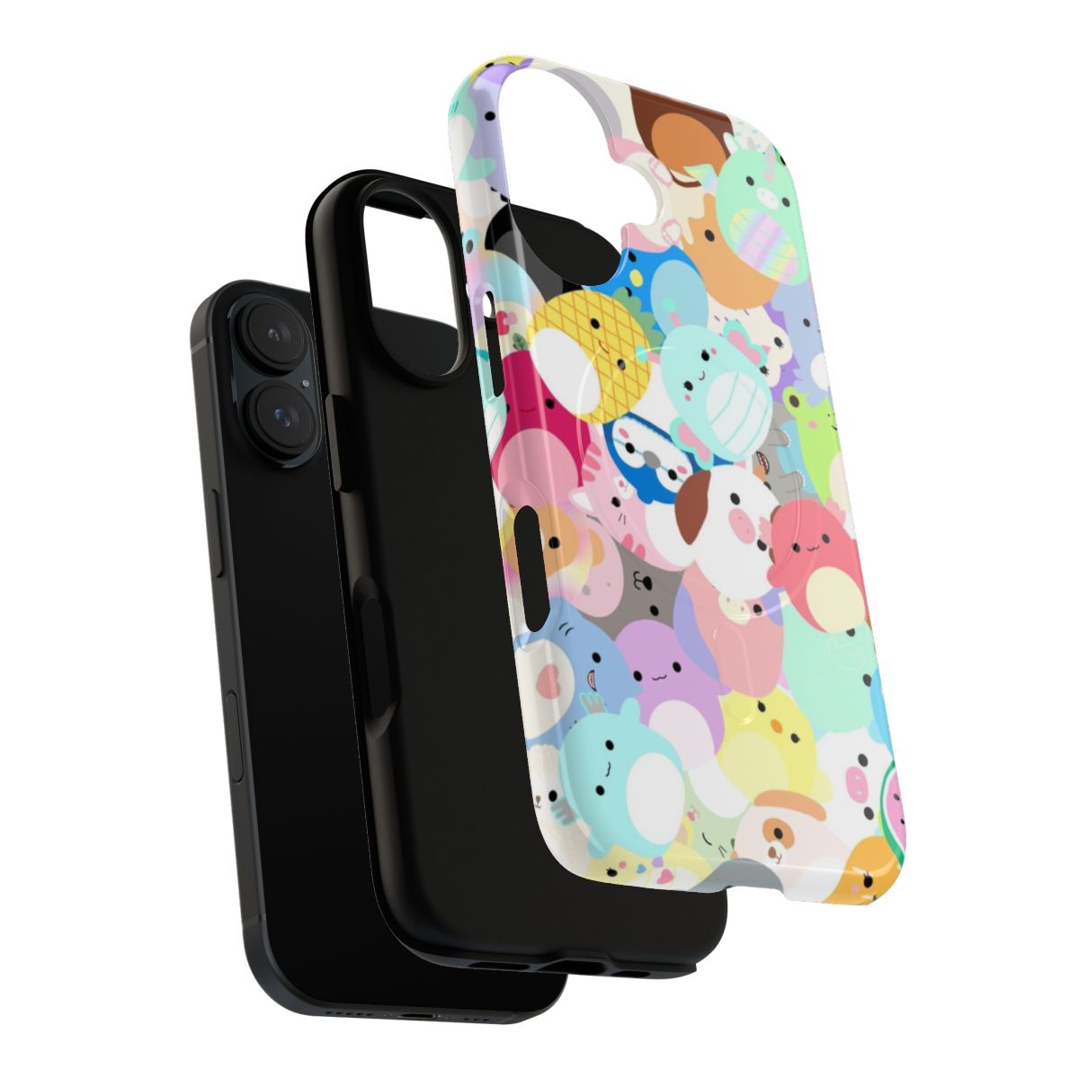 Colorful and chaotic squishy mellow design on a magnetic phone case - Layers