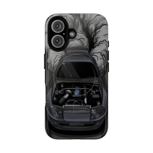 Toyota Supra 2JZ GTE inspired tough phone case with magnetic closure