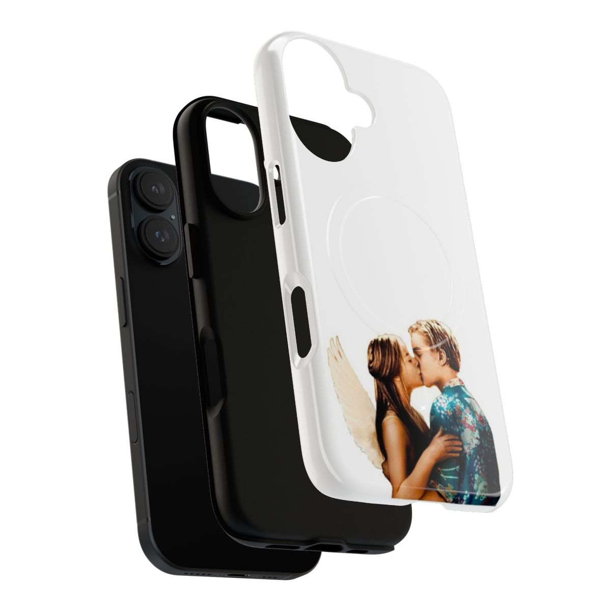 Vintage-style phone case featuring the iconic Romeo and Juliet movie poster - Layers