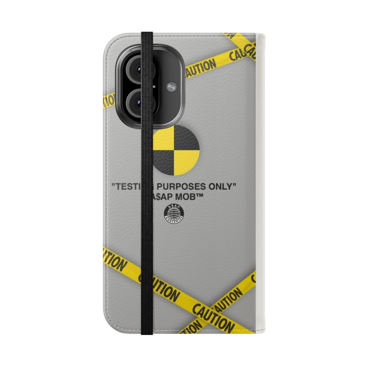 Sleek and protective flip cover phone case featuring ASAP Rocky-inspired design - Folded Front