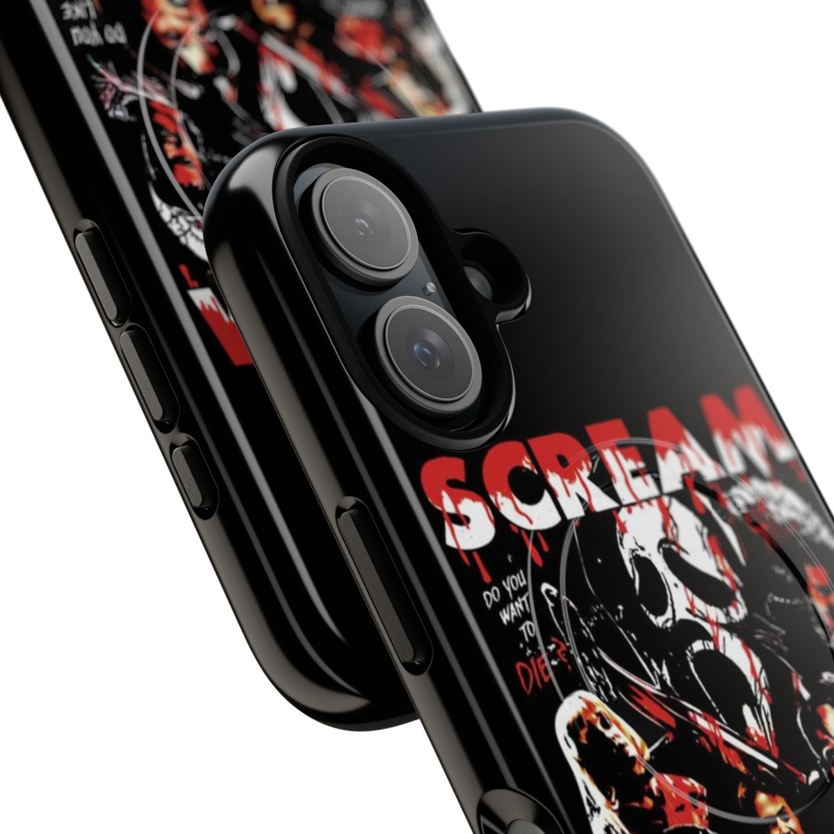 Ghostface-inspired magnetic tough phone case with spooky and horror movie designs - Detail