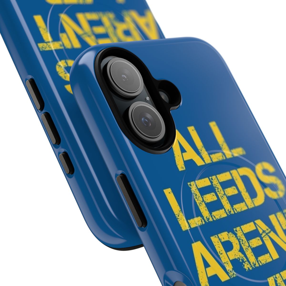 Magnetic tough phone case featuring the Leeds United crest and colors - Detail